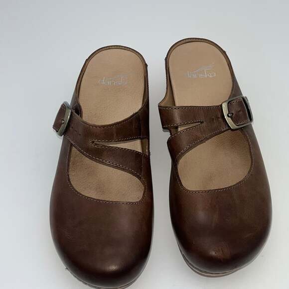 Dansko Shoes - Dansko Martina Brown Leather Mary Jane Clogs size 38 EU 7.5 US professional shoe